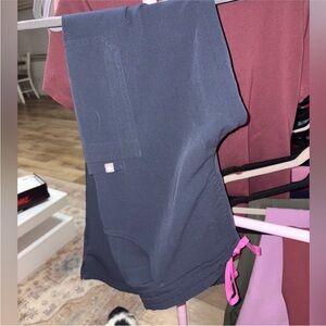 Navy Blue Scrub Pants with Pink Drawstring